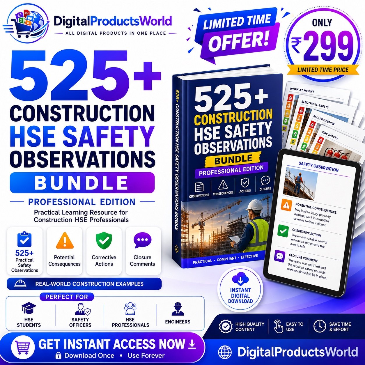 525+ Construction HSE Safety Observations Bundle advertisement